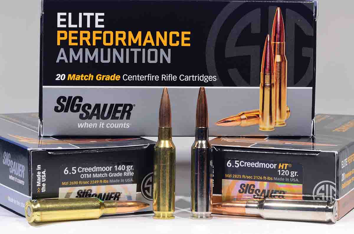 SIG ammunition is available in both hunting and match grades. Both test rifles shot well with the match grade loads, but neither were very fond of the hunting ammunition. Tried in a third rifle – an AR – the 120-grain hunting ammunition performed very well.